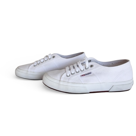 Superga 2750 Cotu Classic White Sneakers Women’s 8 Low Top Canvas Lace Up Shoes - Picture 9 of 11